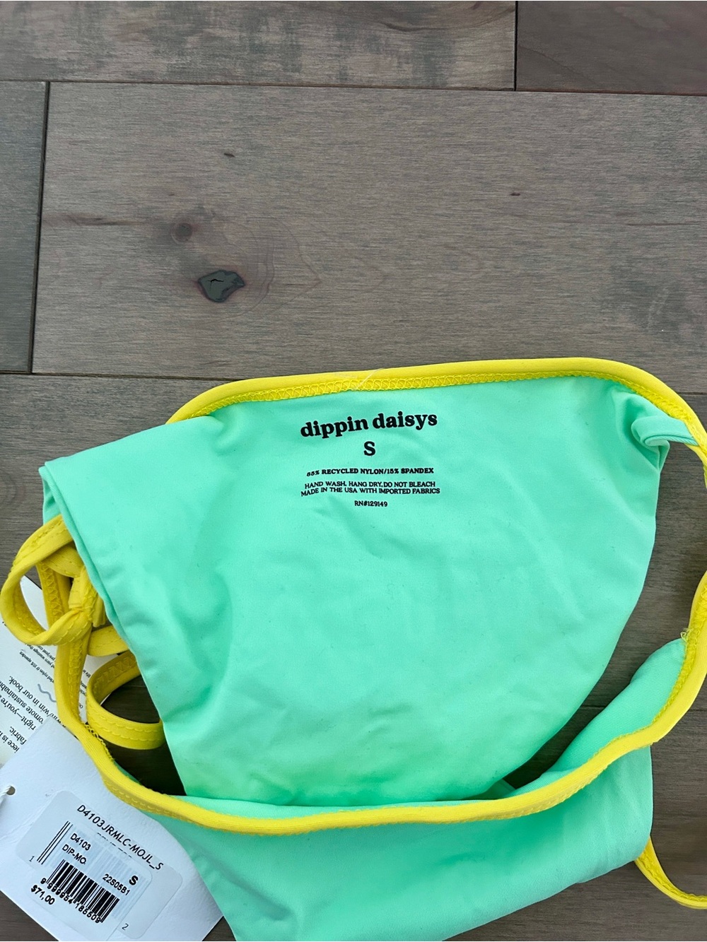 Dippin' Daisy's Mint Green Bikini with Yellow Trim - Picture 7 of 7